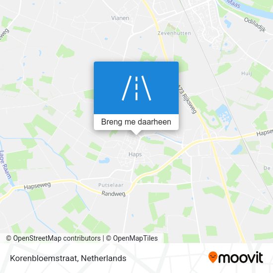 Korenbloemstraat kaart