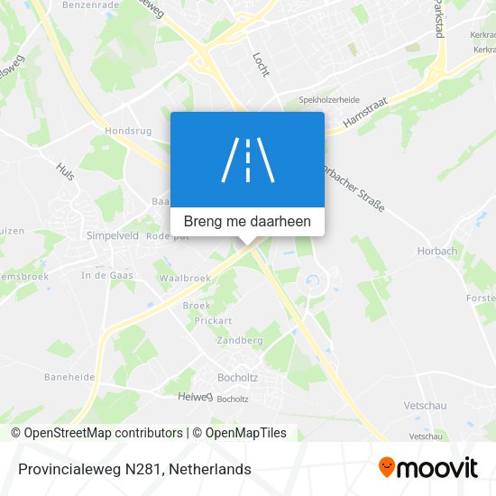 Provincialeweg N281 kaart