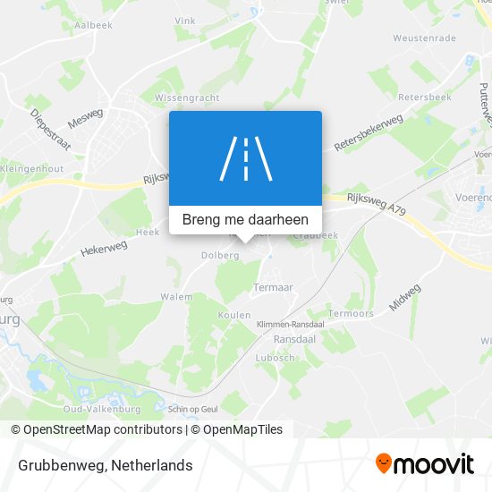 Grubbenweg kaart