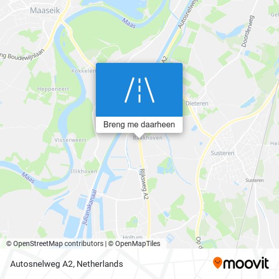 Autosnelweg A2 kaart