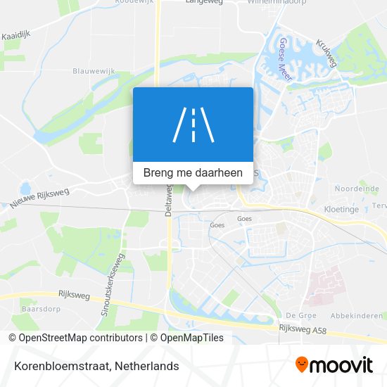 Korenbloemstraat kaart