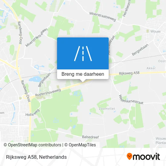 Rijksweg A58 kaart