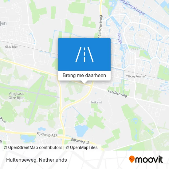 Hultenseweg kaart