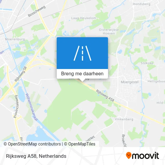 Rijksweg A58 kaart