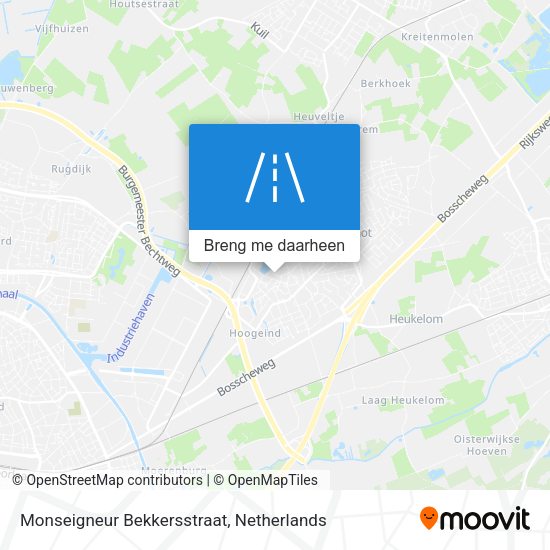 Monseigneur Bekkersstraat kaart