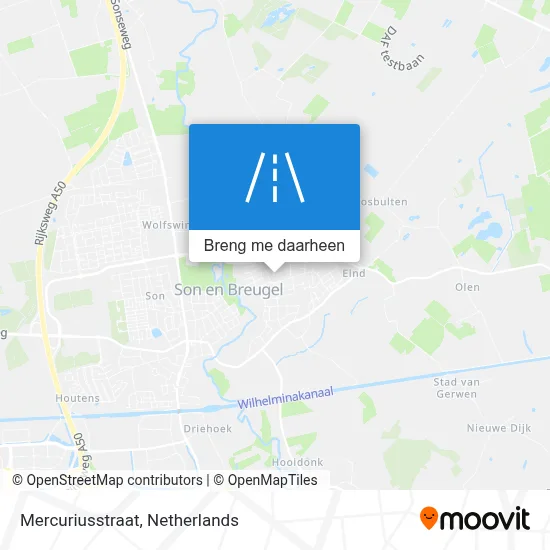 Mercuriusstraat kaart