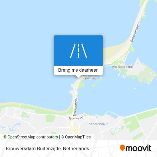 Brouwersdam Buitenzijde kaart