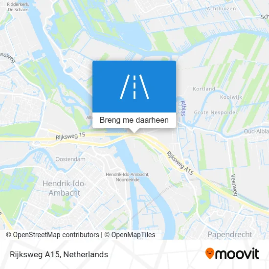 Rijksweg A15 kaart