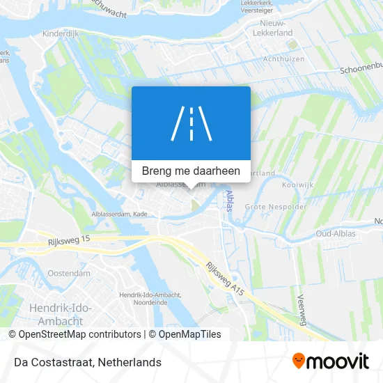 Da Costastraat kaart