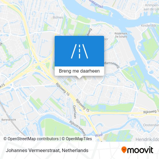 Johannes Vermeerstraat kaart