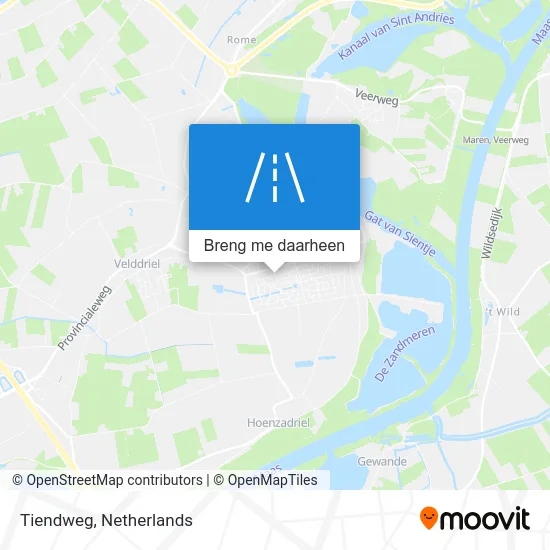 Tiendweg kaart