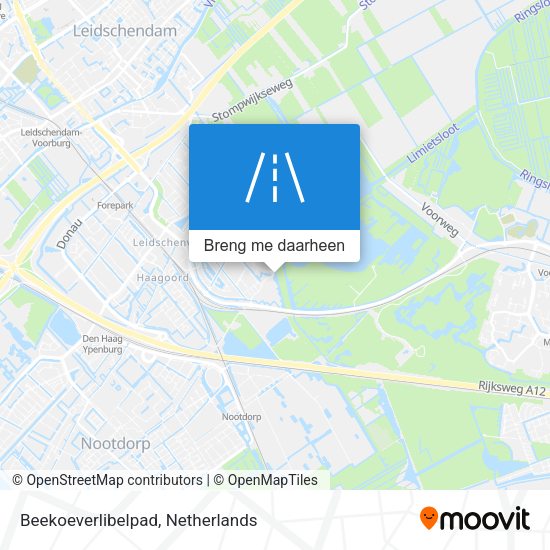 Beekoeverlibelpad kaart