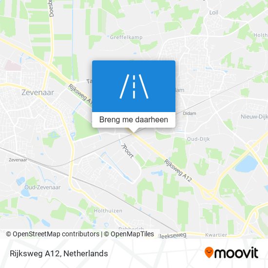 Rijksweg A12 kaart