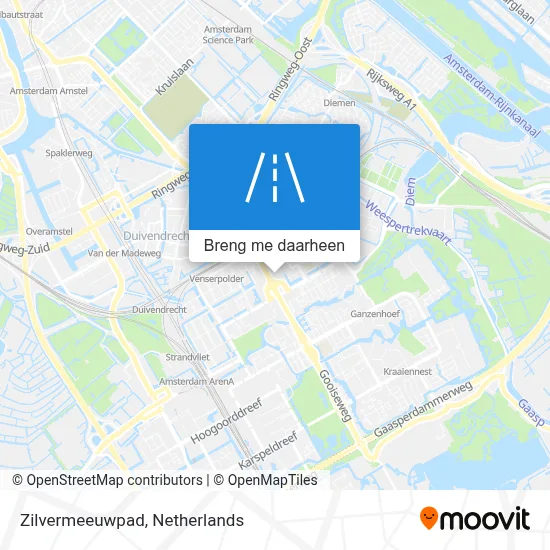 Zilvermeeuwpad kaart