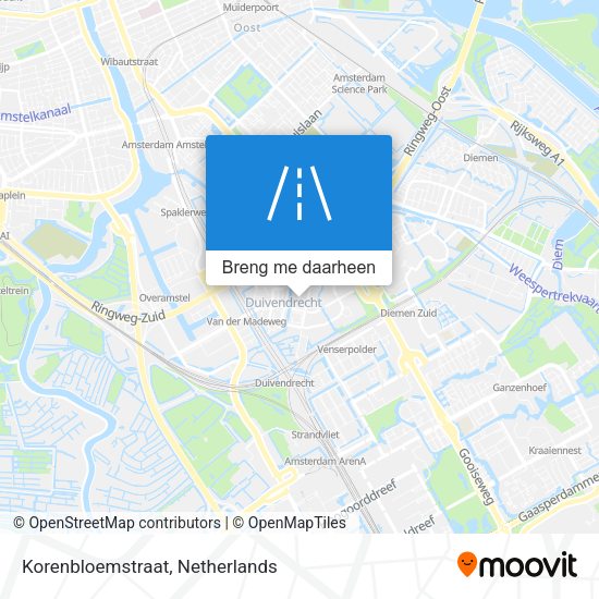 Korenbloemstraat kaart