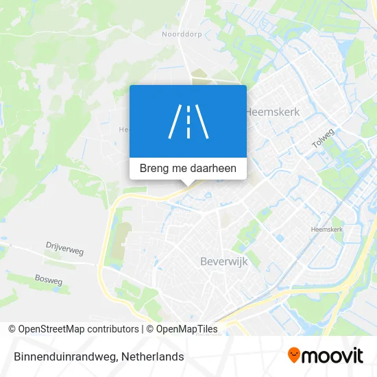 Binnenduinrandweg kaart