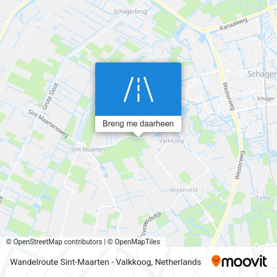 Wandelroute Sint-Maarten - Valkkoog kaart