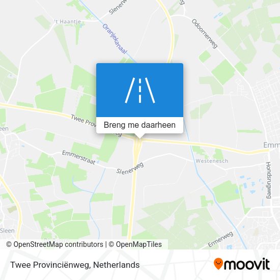 Twee Provinciënweg kaart