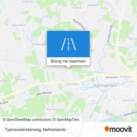 Tjamsweersterweg kaart