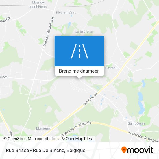 Rue Brisée - Rue De Binche kaart