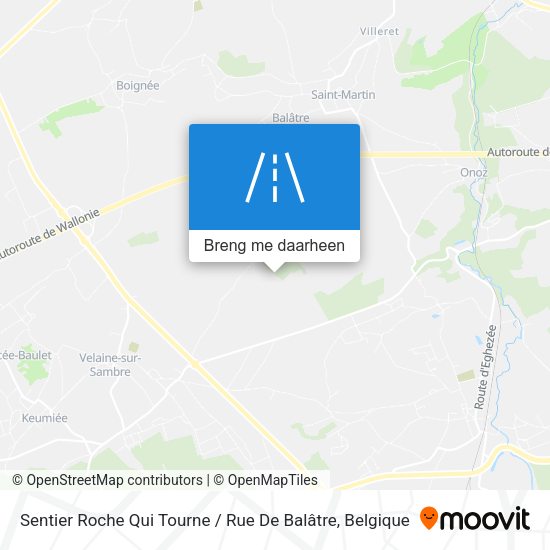 Sentier Roche Qui Tourne / Rue De Balâtre kaart
