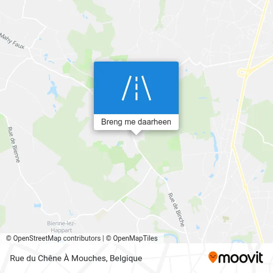 Rue du Chêne À Mouches kaart