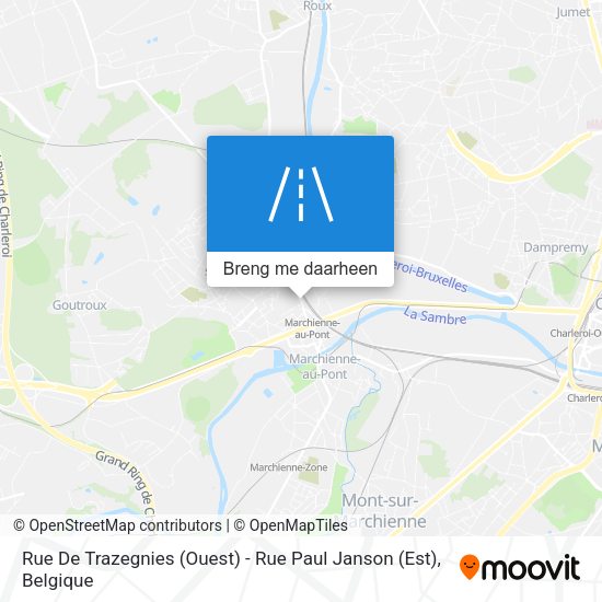 Rue De Trazegnies (Ouest) - Rue Paul Janson (Est) kaart