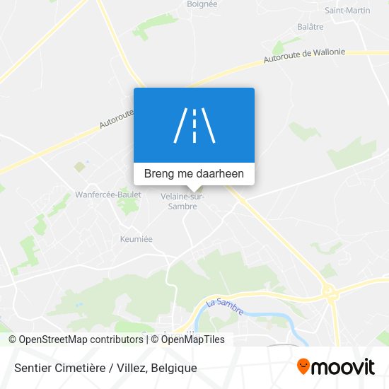 Sentier Cimetière / Villez kaart
