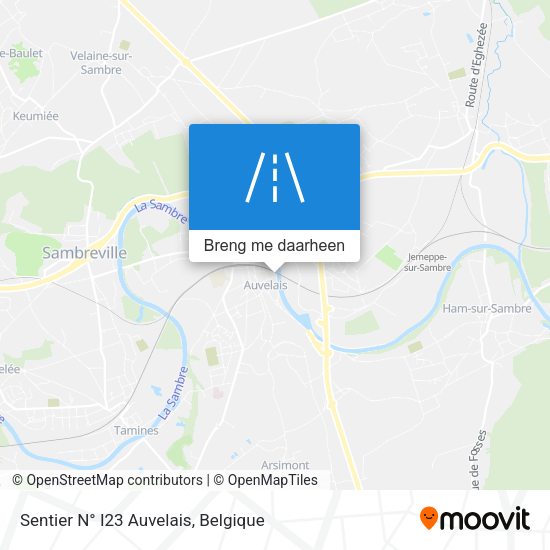 Sentier N° I23 Auvelais kaart