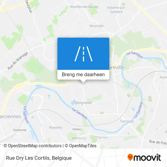 Rue Dry Les Cortils kaart