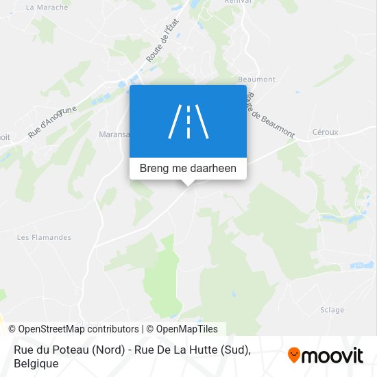 Rue du Poteau (Nord) - Rue De La Hutte (Sud) kaart