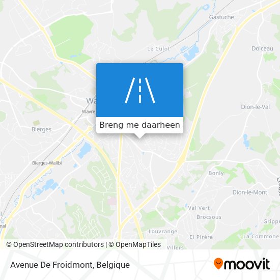 Avenue De Froidmont kaart