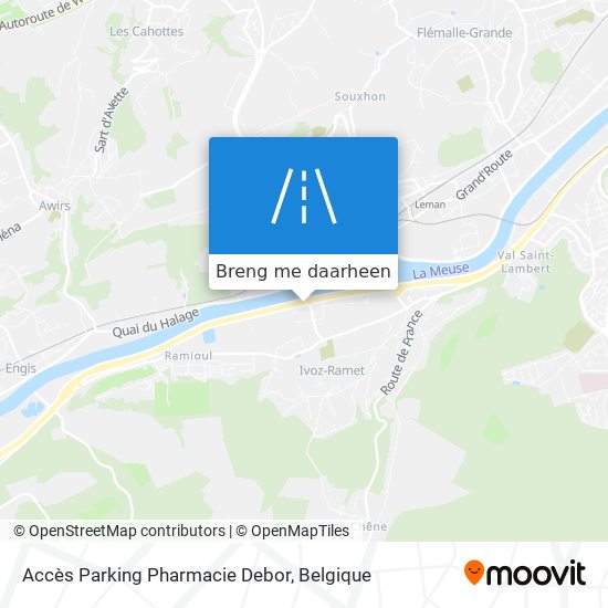 Accès Parking Pharmacie Debor kaart