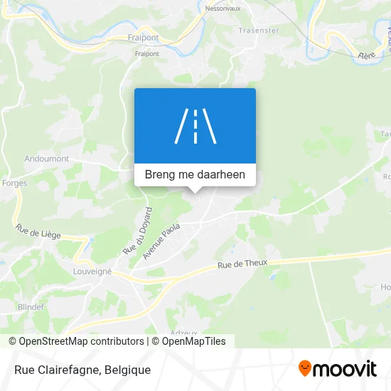 Rue Clairefagne kaart