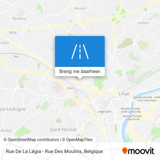 Rue De La Légia - Rue Des Moulins kaart