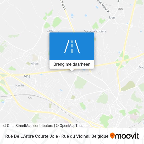 Rue De L'Arbre Courte Joie - Rue du Vicinal kaart