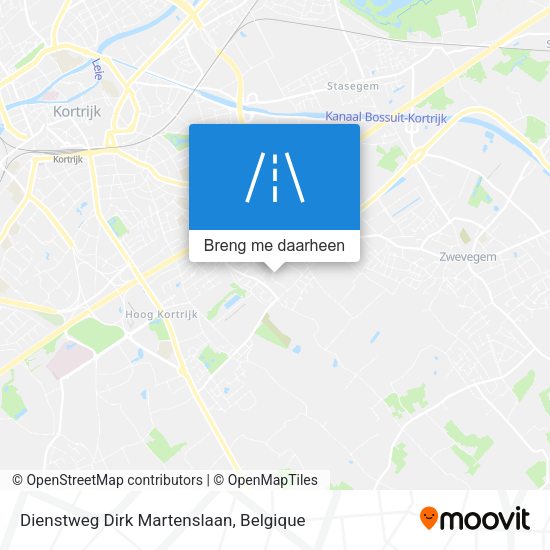 Dienstweg Dirk Martenslaan kaart