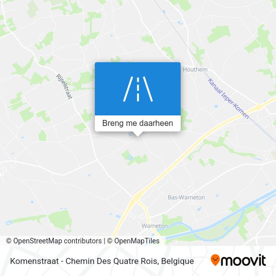 Komenstraat - Chemin Des Quatre Rois kaart