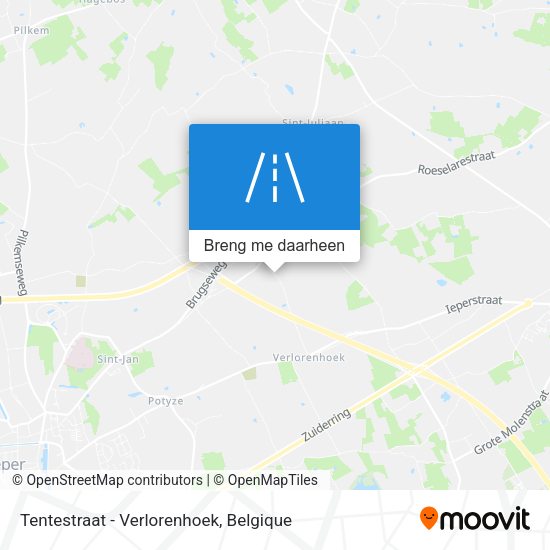 Tentestraat - Verlorenhoek kaart