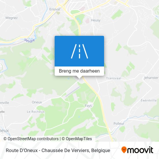 Route D'Oneux - Chaussée De Verviers kaart