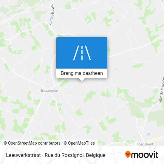 Leeuwerkstraat - Rue du Rossignol kaart