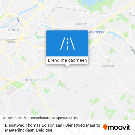 Dienstweg Thomas Edisonlaan - Dienstweg Maurits Maeterlincklaan kaart