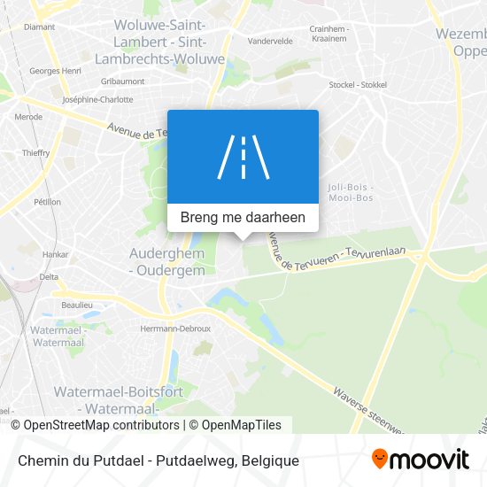 Chemin du Putdael - Putdaelweg kaart