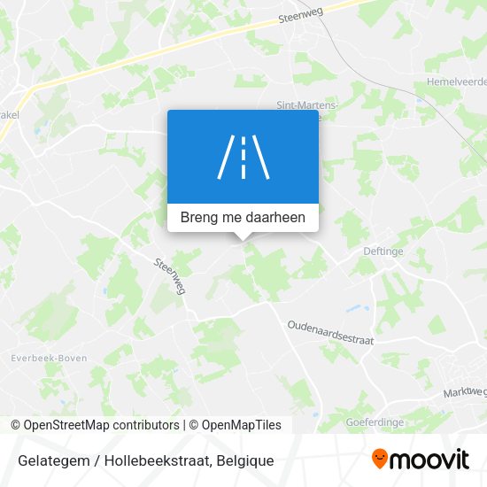 Gelategem / Hollebeekstraat kaart