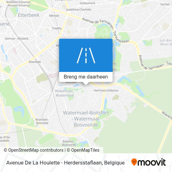 Avenue De La Houlette - Herdersstaflaan kaart