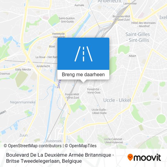 Boulevard De La Deuxième Armée Britannique - Britse Tweedelegerlaan kaart