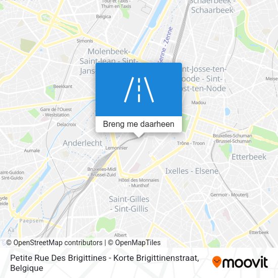 Petite Rue Des Brigittines - Korte Brigittinenstraat kaart