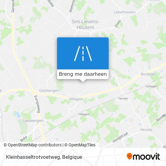 Kleinhasseltrotvoetweg kaart