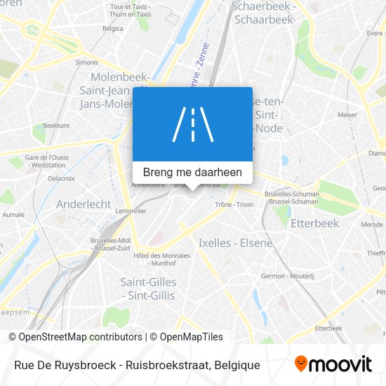 Rue De Ruysbroeck - Ruisbroekstraat kaart