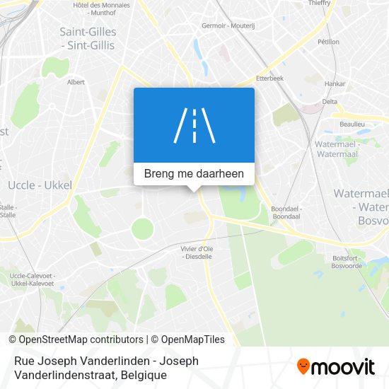 Rue Joseph Vanderlinden - Joseph Vanderlindenstraat kaart